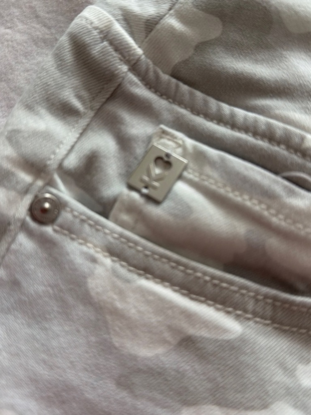 Belle by Kim Gravel Denim Shorts Duo - Light Camo & Beige - Picture 4 of 6